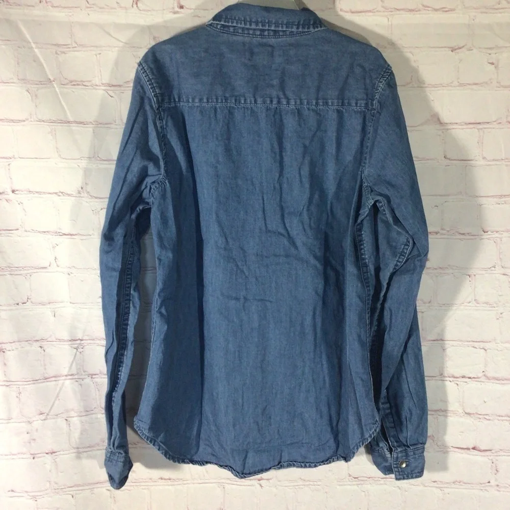 GAP Blue Denim Chambray Button Down Shirt - Size XXL